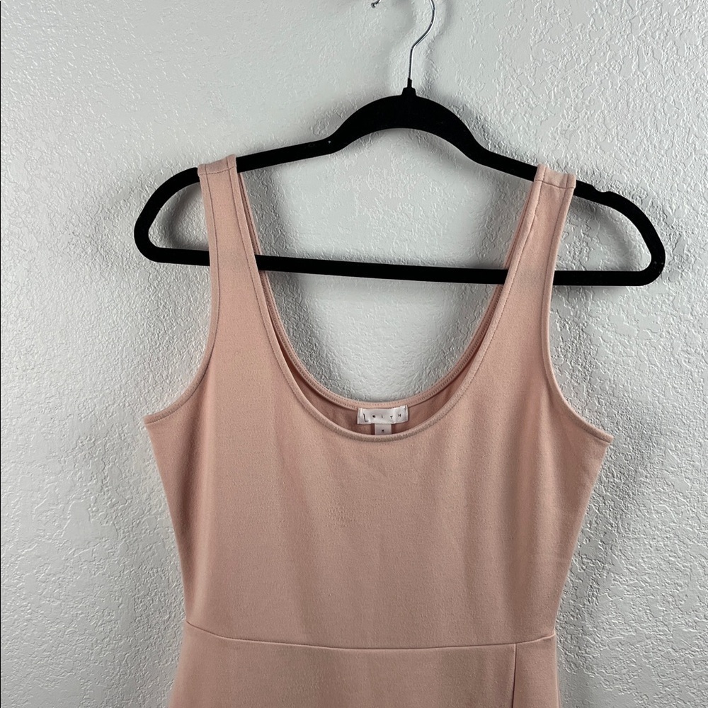 Leith Women’s Scoop Neck Sleeveless Midi Dress Pink Side Slit Sz M Chic Casual - Picture 7 of 7